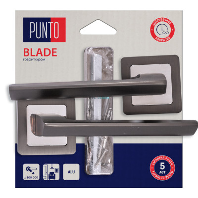 Ручка раздельная PUNTO LM/A KQR52 BLADE/HD GR/CP-23 графит/хром