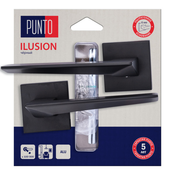 Ручка раздельная PUNTO LM/A KQS52 ILUSION/HD BL-24 черный