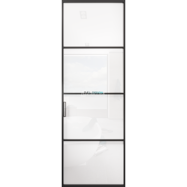 Дверь алюминиевая GABITEX 07 BIANCO│BLACK EDITION