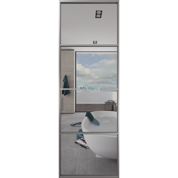 Дверь алюминиевая GABITEX 07 TRANSPARENT CLEAR│CHROME MATT
