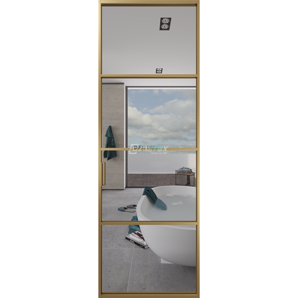 Дверь алюминиевая GABITEX 07 TRANSPARENT CLEAR│GOLD MATT