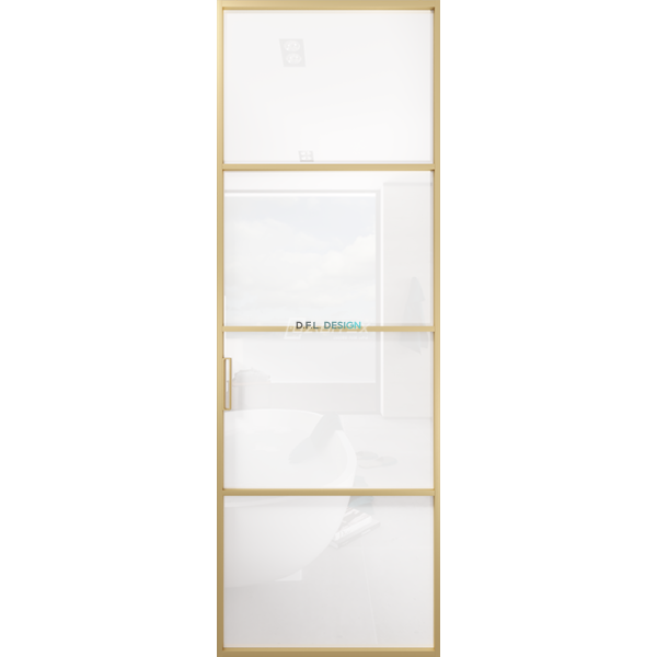 Дверь алюминиевая GABITEX 07 BIANCO│GOLD MATT