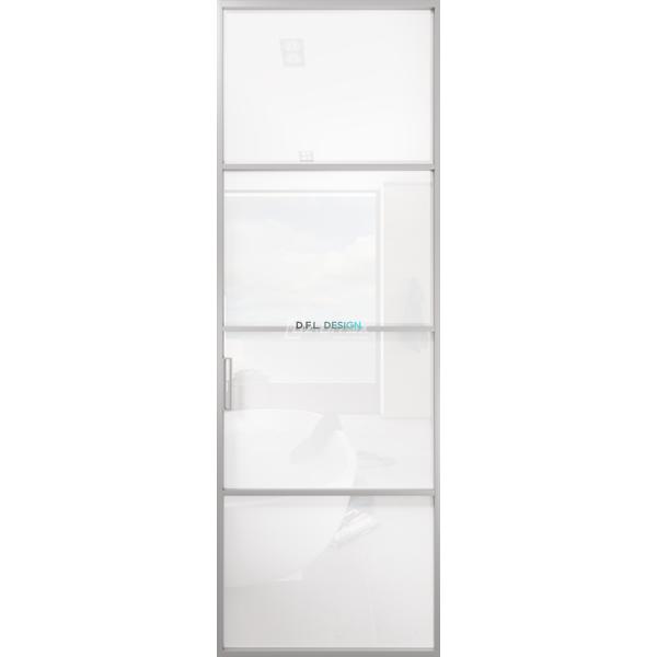 Дверь алюминиевая GABITEX 07 BIANCO│CHROME MATT