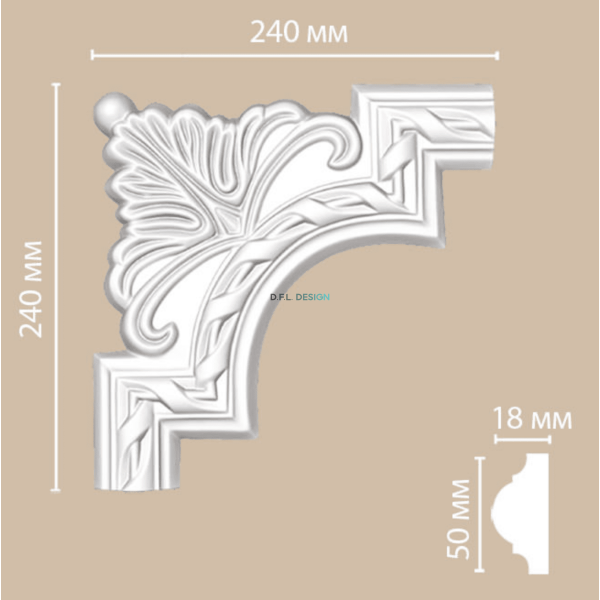 Молдинг с угловыми элементами Decomaster 98061-1