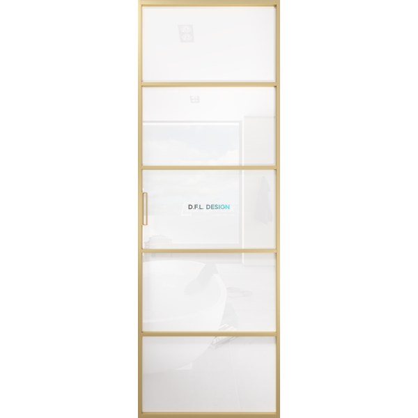 Дверь алюминиевая GABITEX 08 BIANCO│GOLD MATT