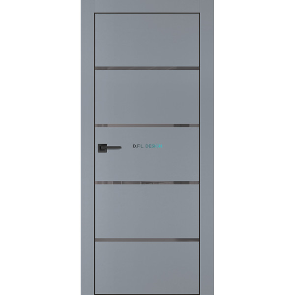 Дверь Profilo Porte PX-17 черная кромка Серый матовый купить