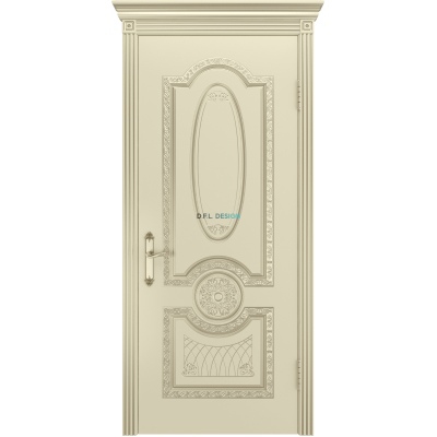 Дверь BP-Doors Гармония ДГ Слоновая кость с патиной Белое золото