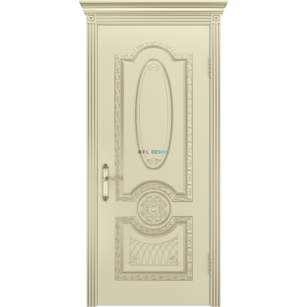 Дверь BP-Doors Гармония ДГ Слоновая кость с патиной Белое золото