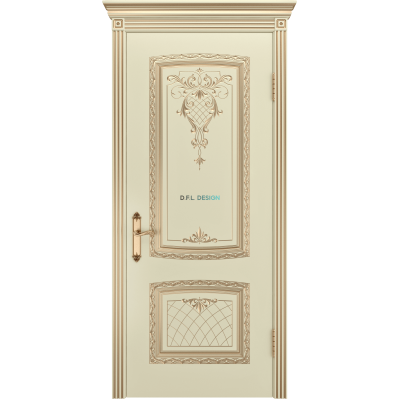 Дверь BP-Doors Симфония ДГ Слоновая кость с патиной Белое золото