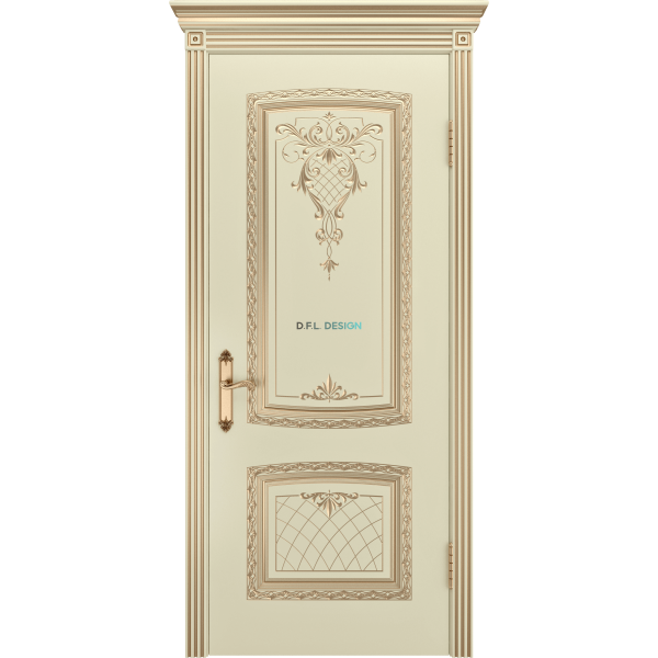 Дверь BP-Doors Симфония ДГ Слоновая кость с патиной Белое золото