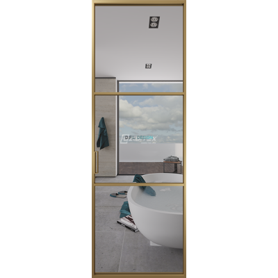 Дверь алюминиевая GABITEX 06 TRANSPARENT CLEAR│GOLD MATT