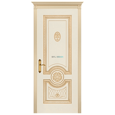 Дверь BP-Doors Гамма Корона B3 ДГ Слоновая кость с патиной Золото