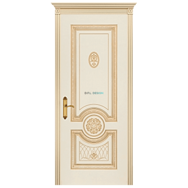 Дверь BP-Doors Гамма Корона B3 ДГ Слоновая кость с патиной Золото