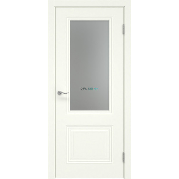 Дверь межкомнатная Eporta Lacuna Skin 8.2 RAL 9010 слоновая кость матовое стекло