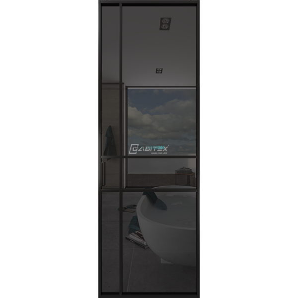 Дверь алюминиевая GABITEX 15 GREY│BLACK EDITION