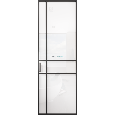 Дверь алюминиевая GABITEX 15 BIANCO│BLACK EDITION