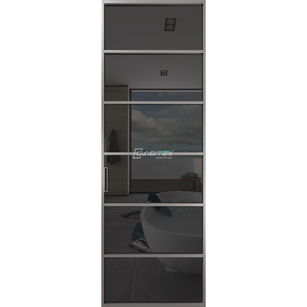 Дверь алюминиевая GABITEX 09 GREY│CHROME MATT