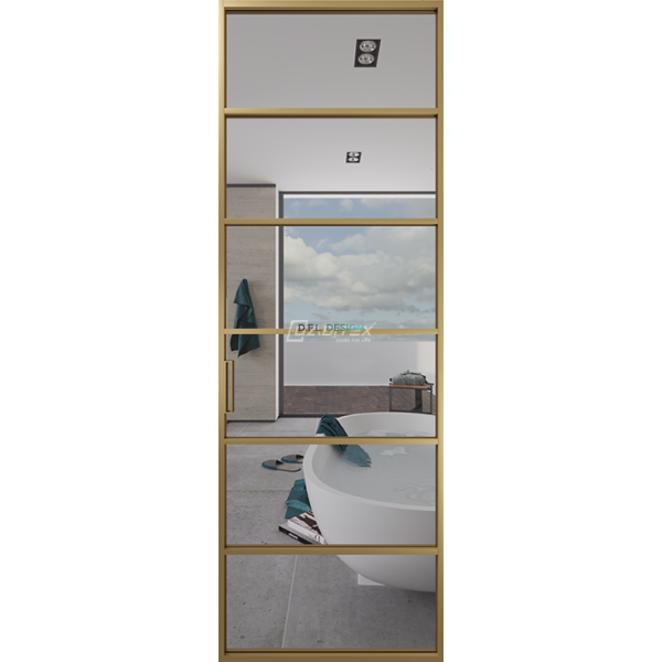 Дверь алюминиевая GABITEX 09 TRANSPARENT CLEAR│GOLD MATT