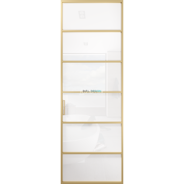 Дверь алюминиевая GABITEX 09 BIANCO│GOLD MATT