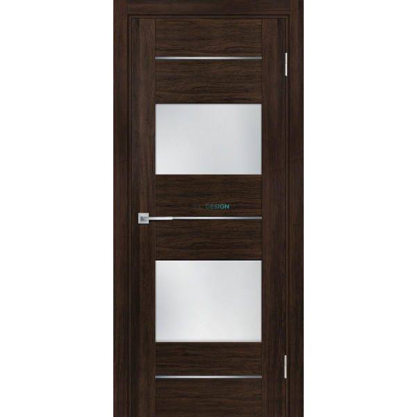 Дверь Profilo Porte PSL-21 сан-ремо Шоколад со стеклом Белый сатинат купить