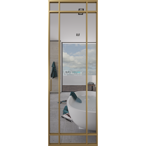 Дверь алюминиевая GABITEX 14 TRANSPARENT CLEAR│GOLD MATT