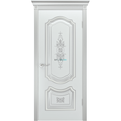 Дверь BP-Doors Соло R-0 В3 ДГ Белая эмаль с патиной