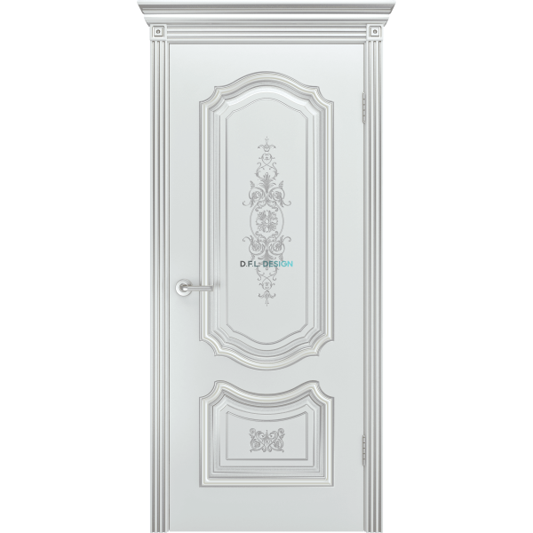 Дверь BP-Doors Соло R-0 В3 ДГ Белая эмаль с патиной