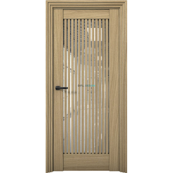 Дверь Aurum Doors Ni 4 Никель Дуб светлый