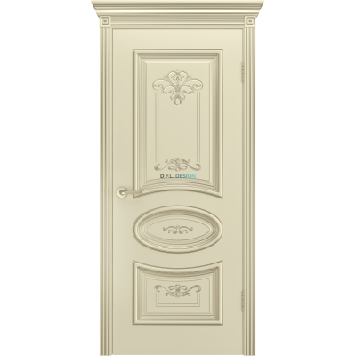 Дверь BP-Doors Ария R-0 В3 ДГ Слоновая кость с патиной