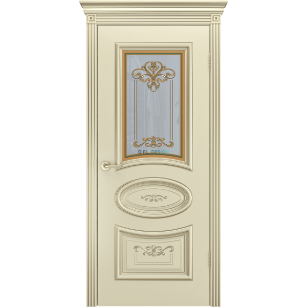 Дверь BP-Doors Ария R-0 В3 ДО Слоновая кость с патиной