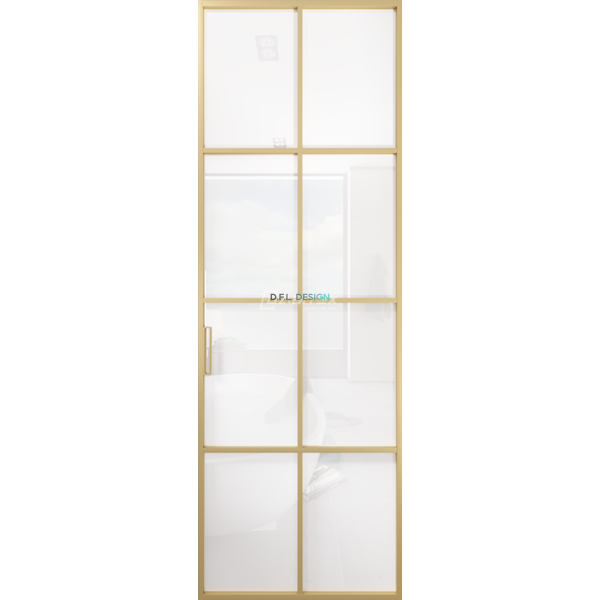 Дверь алюминиевая GABITEX 12 BIANCO│GOLD MATT