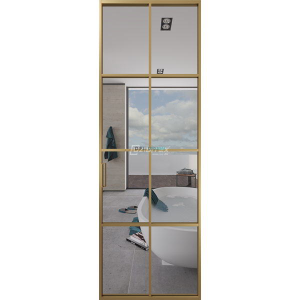 Дверь алюминиевая GABITEX 12 TRANSPARENT CLEAR│GOLD MATT