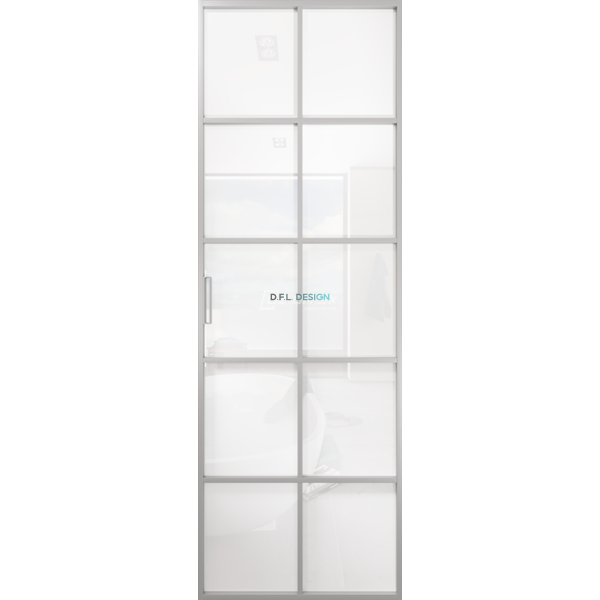 Дверь алюминиевая GABITEX 13 BIANCO│CHROME MATT