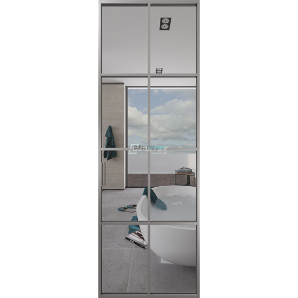 Дверь алюминиевая GABITEX 12 TRANSPARENT CLEAR│CHROME MATT