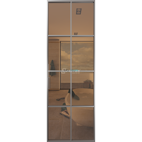 Дверь алюминиевая GABITEX 12 BRONZE│CHROME MATT