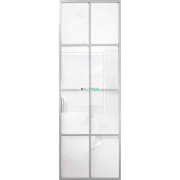Дверь алюминиевая GABITEX 12 BIANCO│CHROME MATT