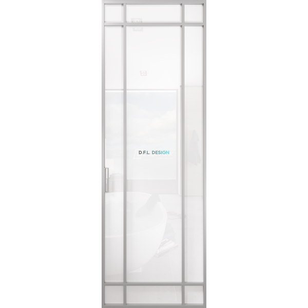 Дверь алюминиевая GABITEX 14 BIANCO│CHROME MATT
