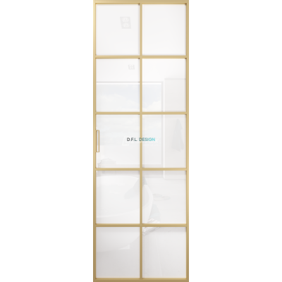 Дверь алюминиевая GABITEX 13 BIANCO│GOLD MATT