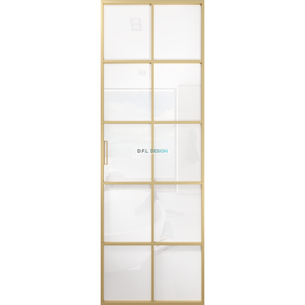 Дверь алюминиевая GABITEX 13 BIANCO│GOLD MATT