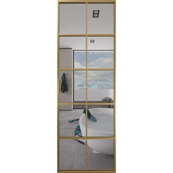 Дверь алюминиевая GABITEX 13 TRANSPARENT CLEAR│GOLD MATT