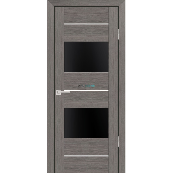 Дверь Profilo Porte PS-21 Грей Мелинга со стеклом Черный лакобель купить