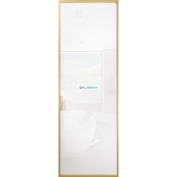 Дверь алюминиевая GABITEX 01 BIANCO│GOLD MATT